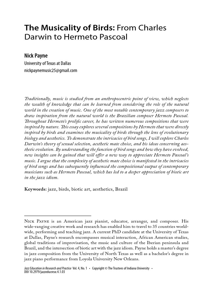 The Musicality of Birds From | PDF | Natural Selection | Sexual Selection