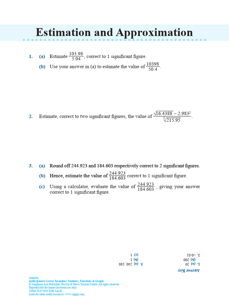 Estimation Techniques in Mathematics | PDF | Applied Mathematics