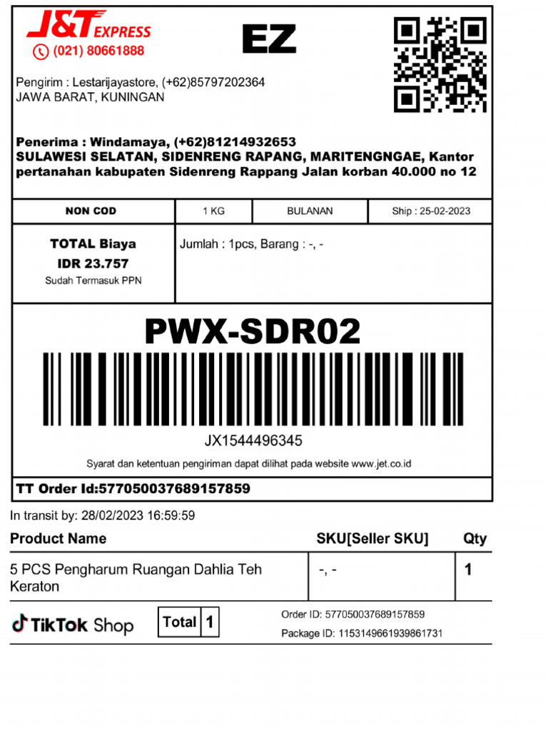Shiping Label Sample | PDF