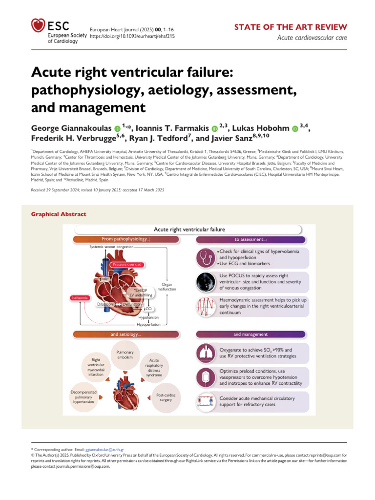 European Heart Journal, 2025-Acute Right Ventricular Failure ...