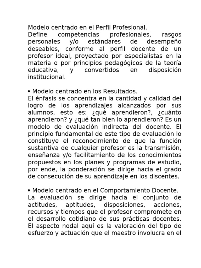 Modelos de Evaluación Docente Efectivos | PDF | Evaluación | Maestros