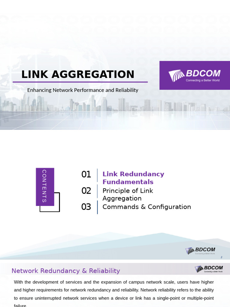 Link Aggregation: Enhancing Network Reliability | PDF | Computer ...
