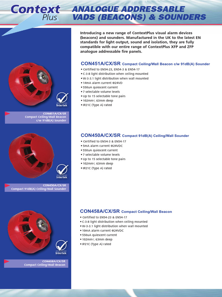 ContextPlus Compact Beacons & Sounders | PDF | Electrical Engineering ...