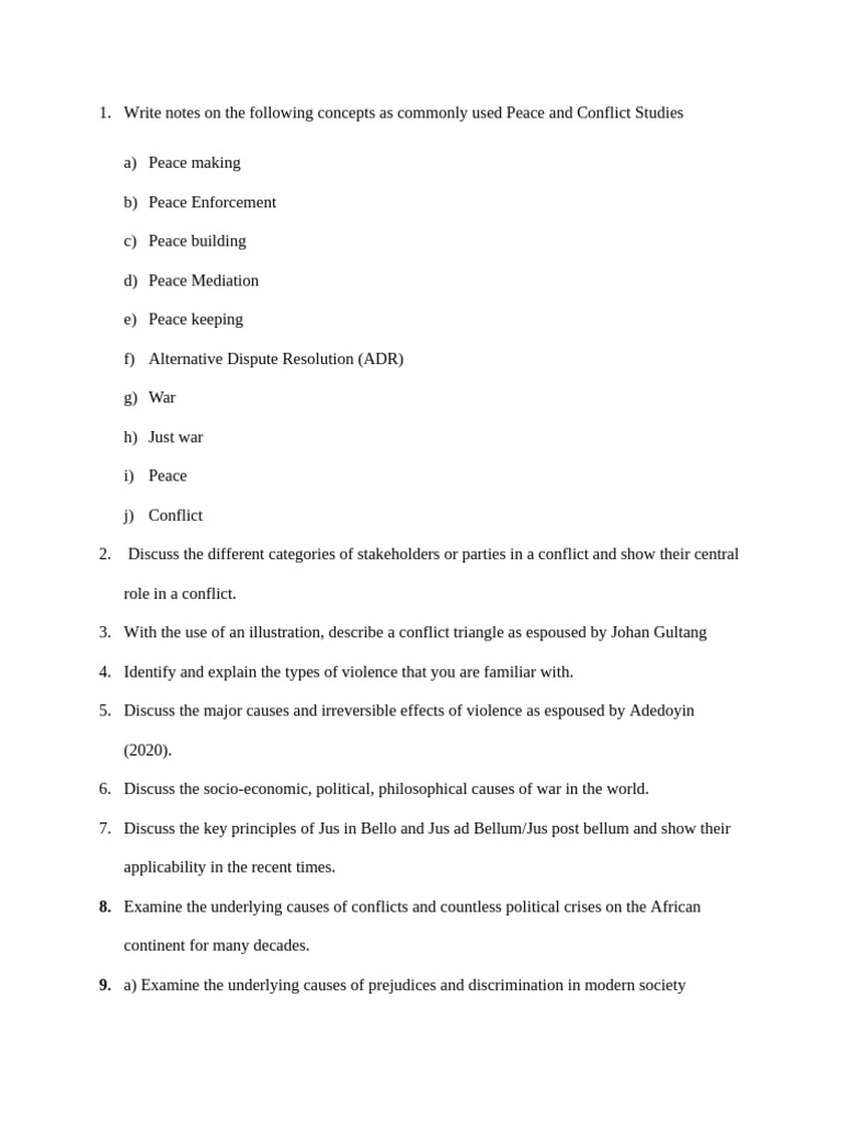 Key Concepts in Peace and Conflict Studies | PDF