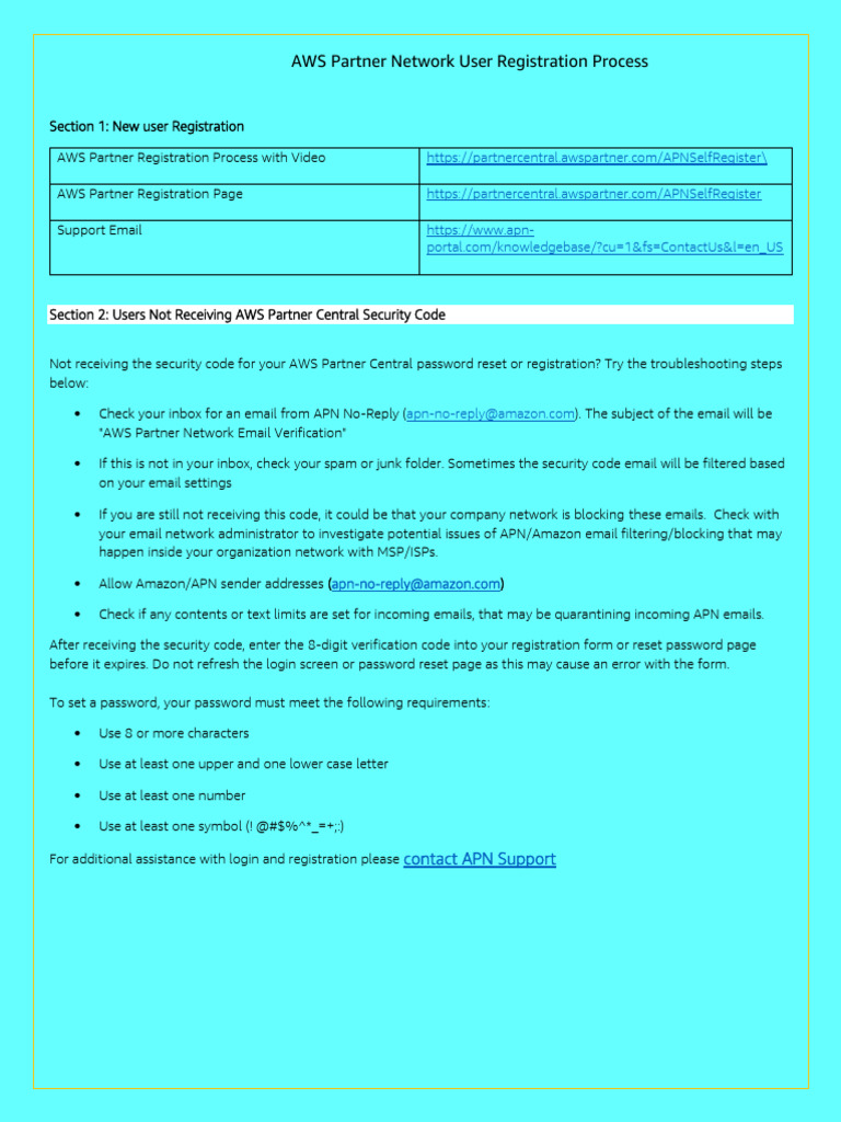 APN User Registration Process & FAQ | PDF