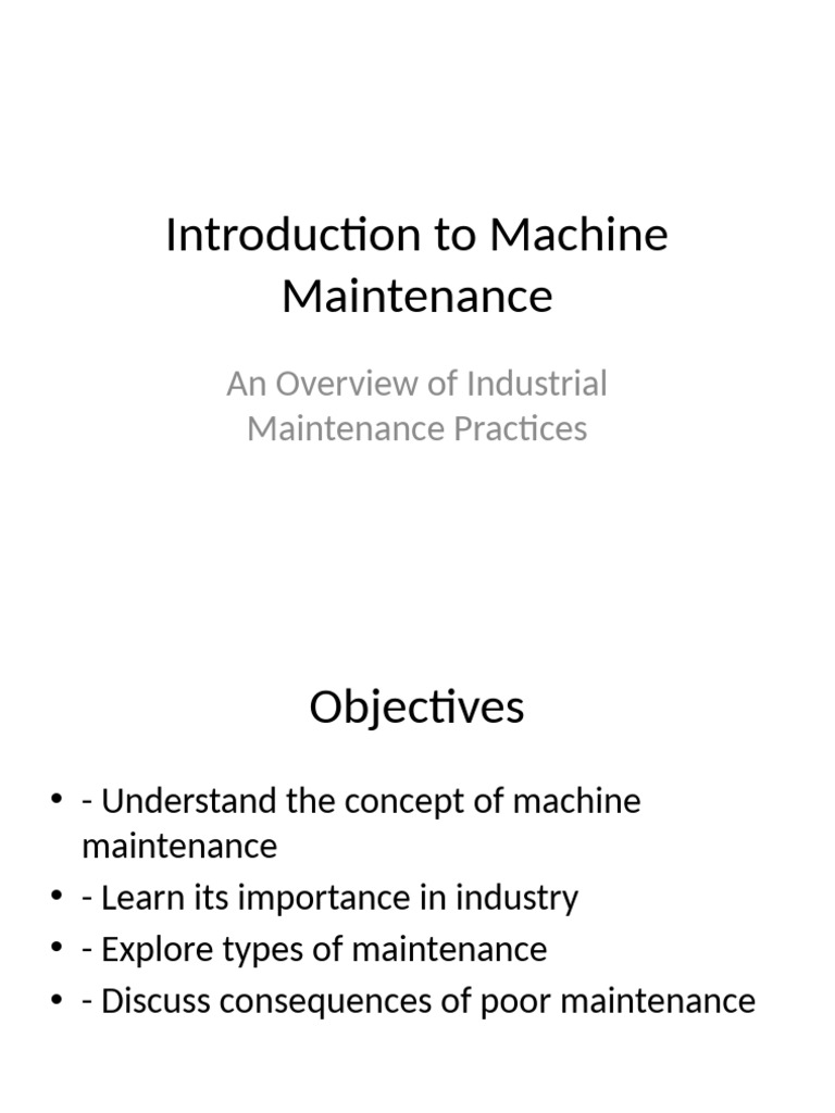 Essential Guide to Machine Maintenance | PDF