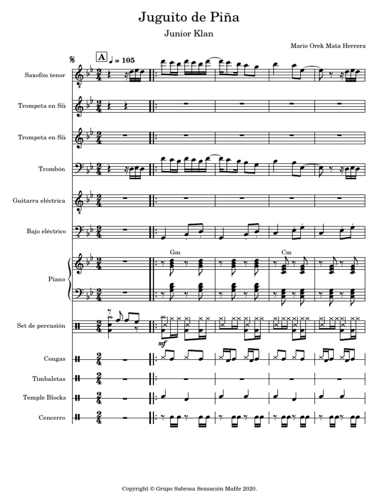 Juguito de Piña - Junior Klan Score | PDF