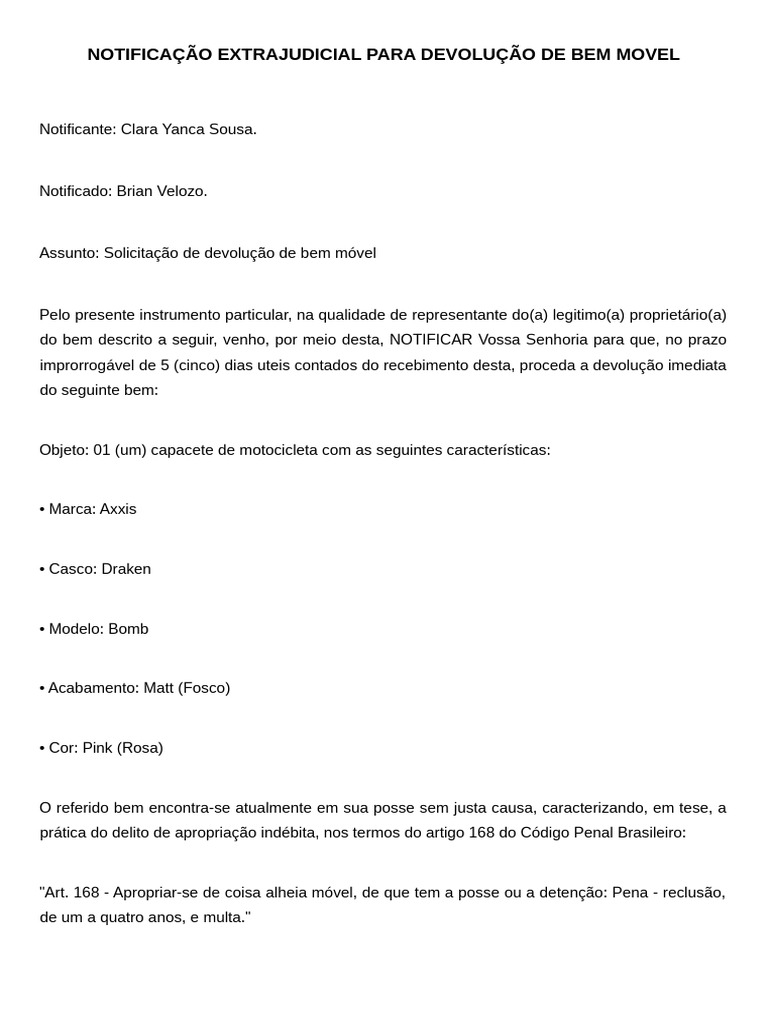 Notificação Extrajudicial | PDF