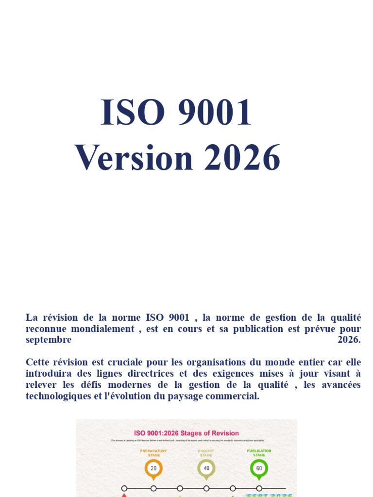 ISO 9001 Version 2026 : Changements clés | PDF | Management de la ...