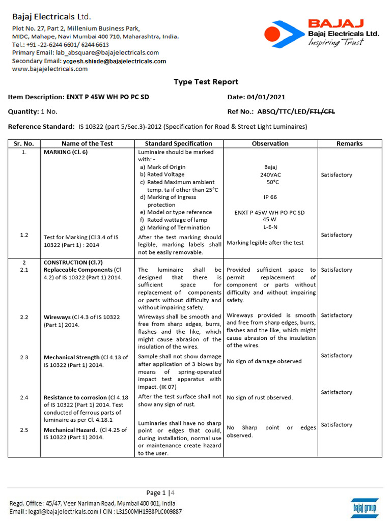 TTR - Enxt P 45w WH Po PC SD - 114144 | PDF | Insulator (Electricity ...