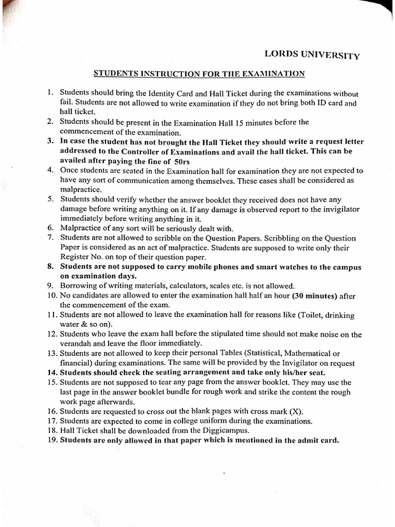 Student Instruction | PDF