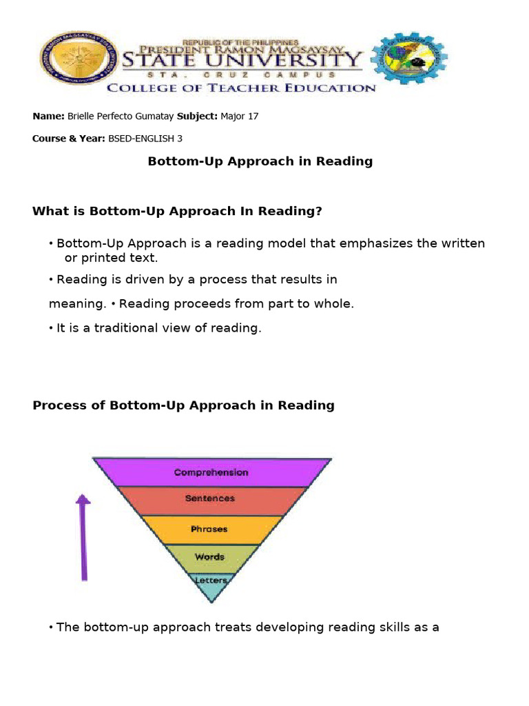 Bottom-Up Approach in Reading | PDF
