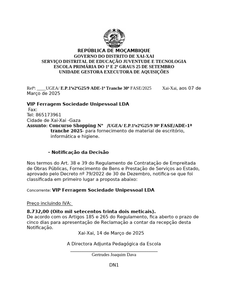 Notificacao de Decizao 25 de Setembro | PDF