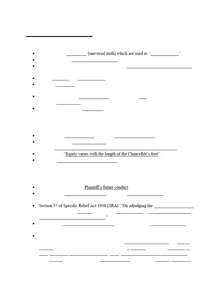 Understanding Equitable Maxims in Law | PDF | Equity (Law) | Legal Remedy