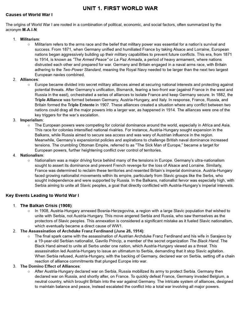 Causes and Consequences of WWI | PDF | Austria Hungary | World War I
