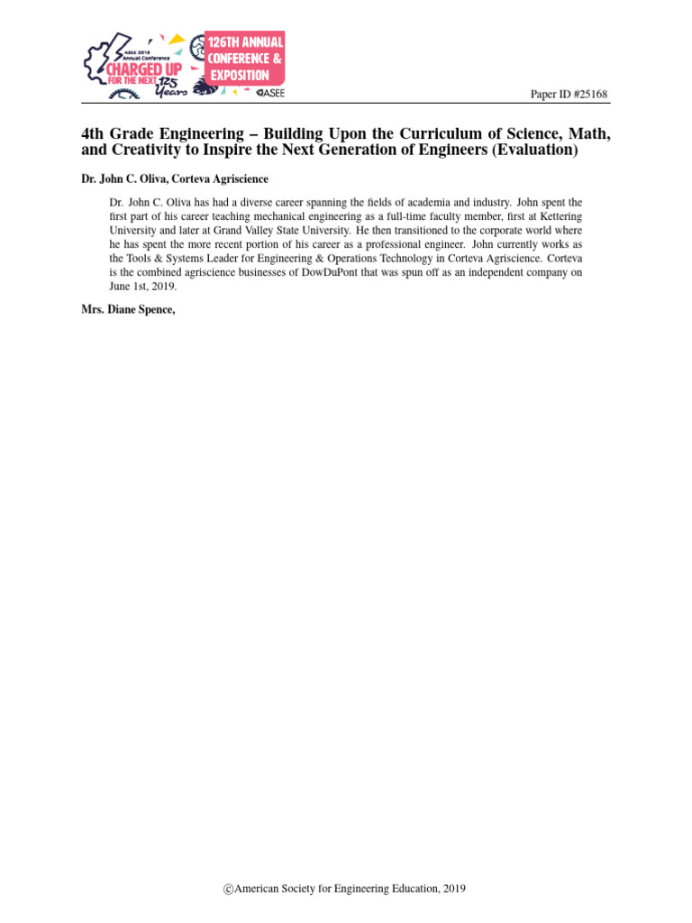 4th Grade Engineering Outreach Program | PDF | Equations | Engineering