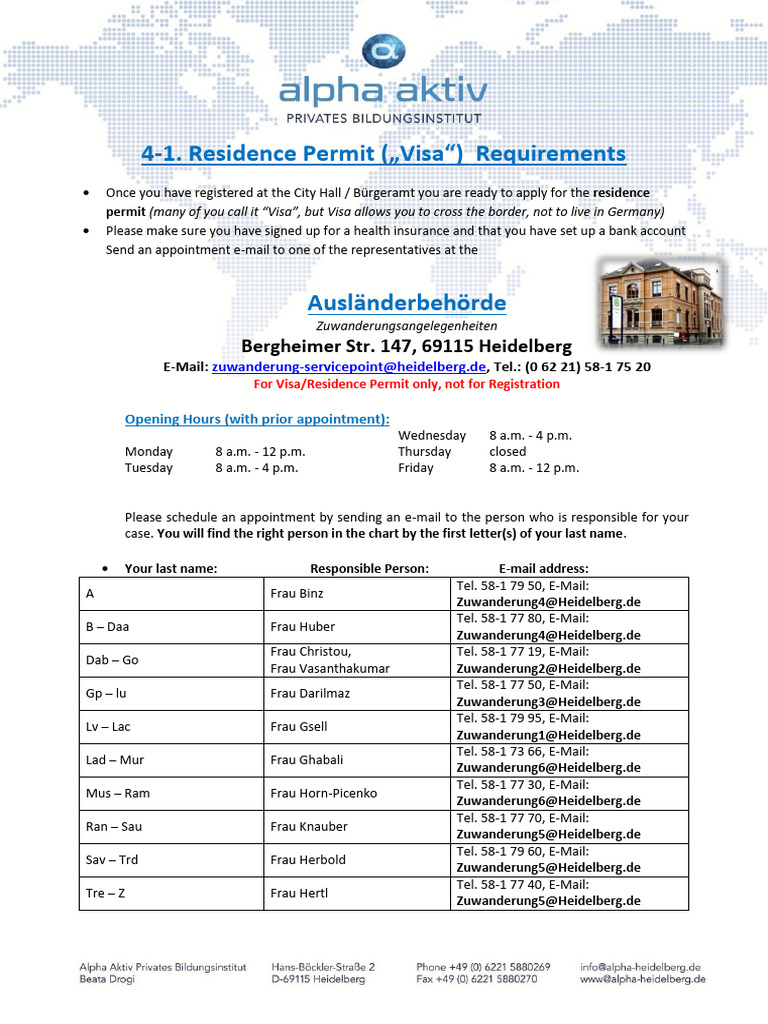 Residence Permit Application Guide | PDF | Government And Personhood ...