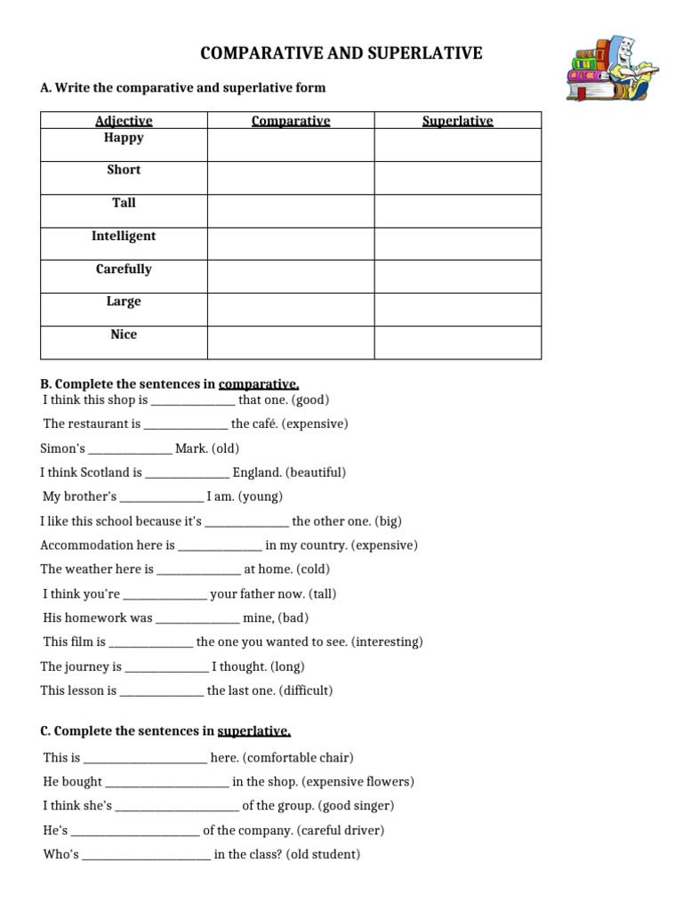 Comparative and Superlative Forms Guide | PDF | Adjective