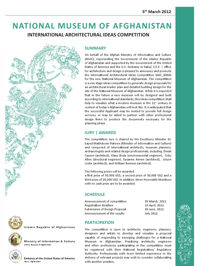 Afghanistan Museum Competition | PDF | Architect | Afghanistan