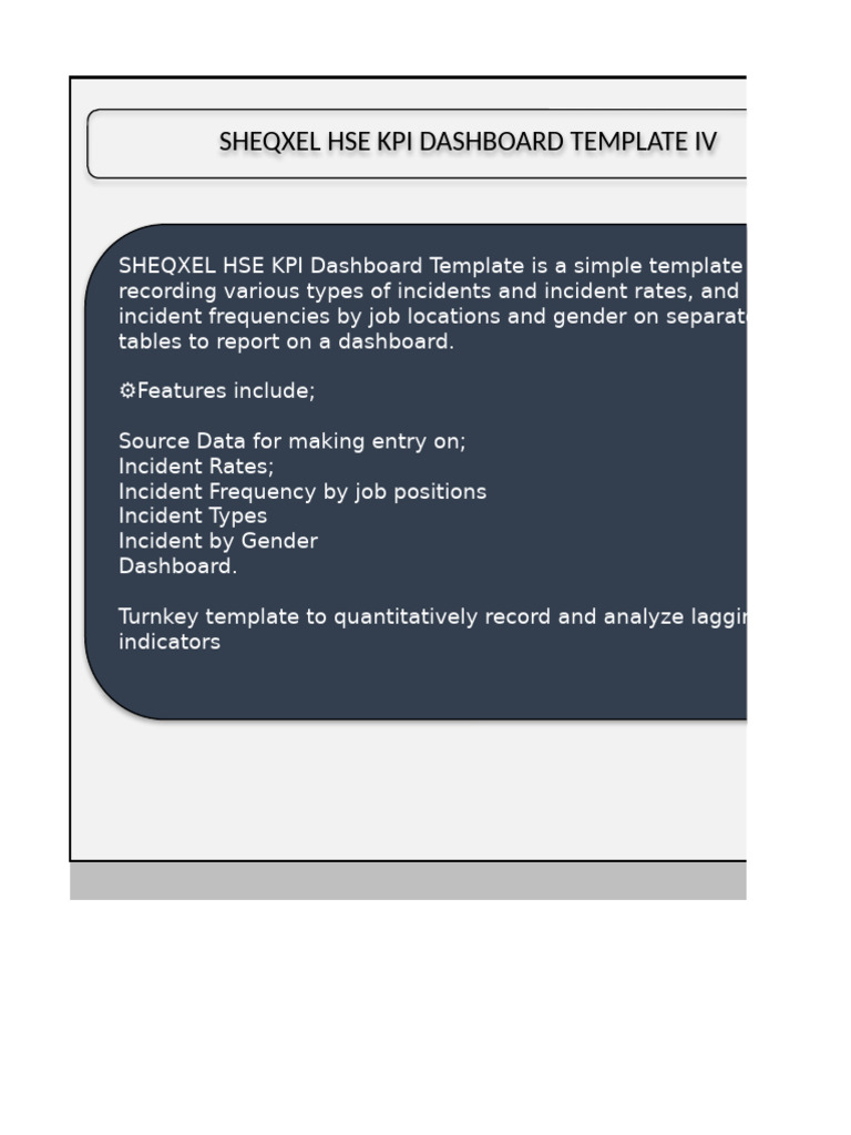 HSE KPI Dashboard Excel Template | PDF