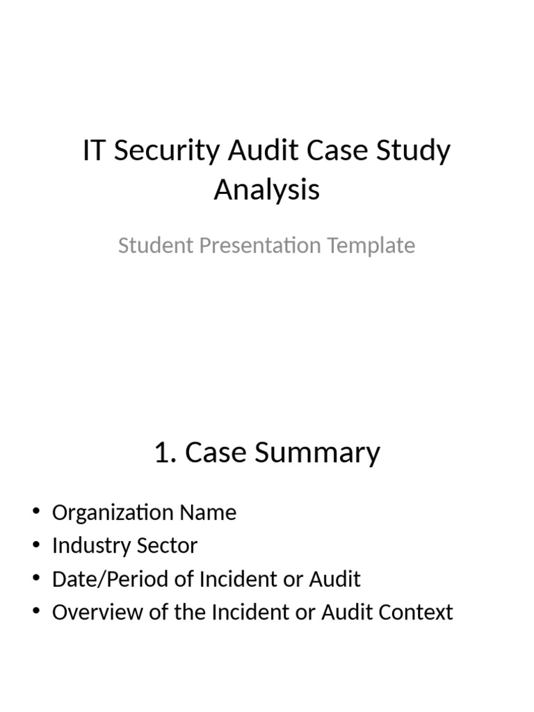 IT Security Audit Case Study Overview | PDF