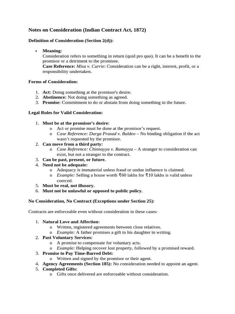 Understanding Consideration in Contracts | PDF | Consideration | Legal ...