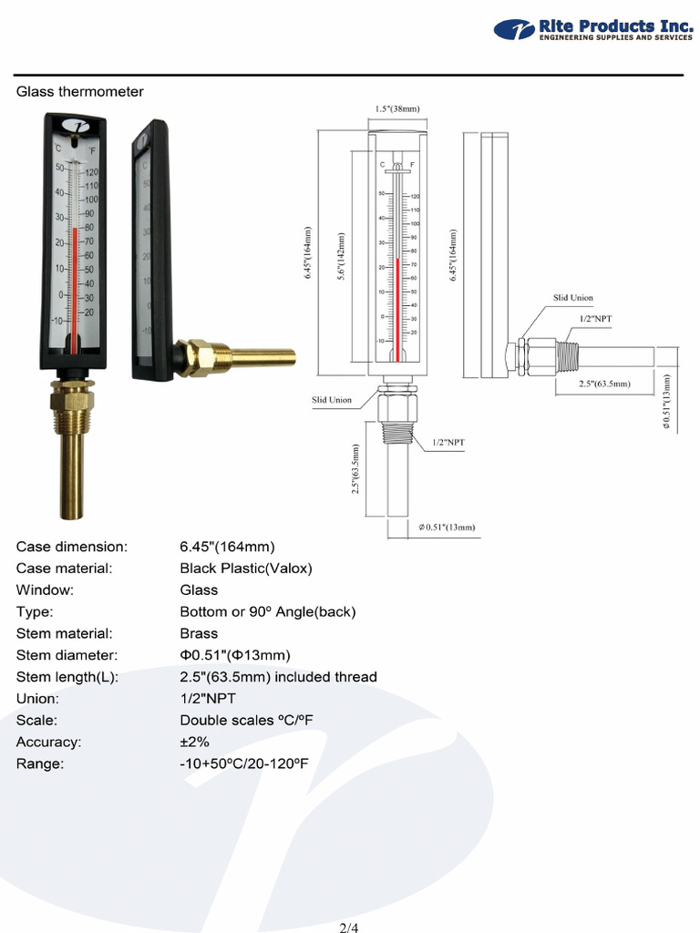 Pressure and Thermometer Gauges | PDF