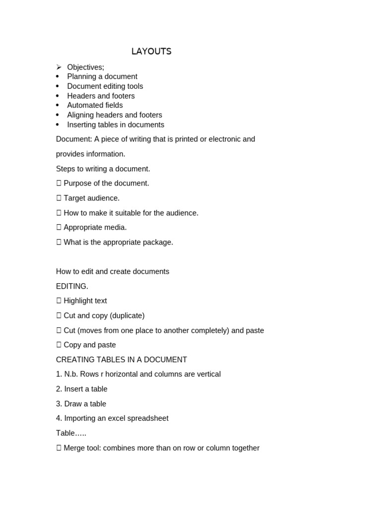 Document Creation and Editing Guide | PDF