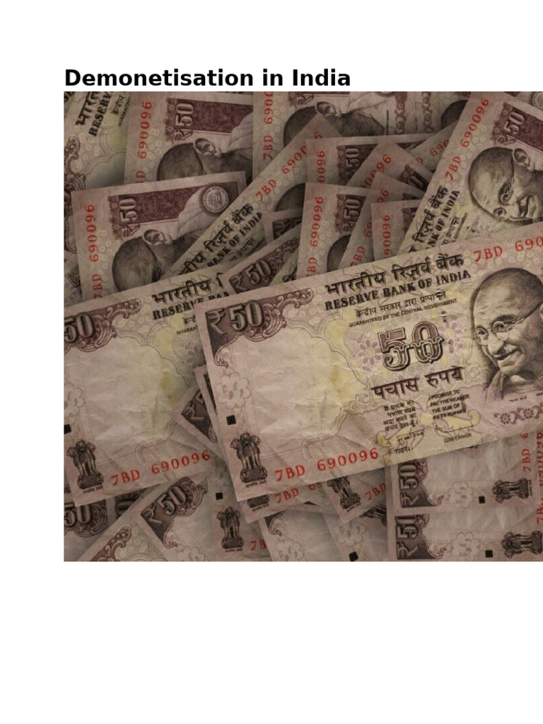 Demonetisation in India | PDF