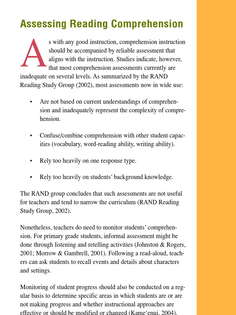 Teachers' Guide to Reading Assessment | PDF | Career & Growth | Science ...