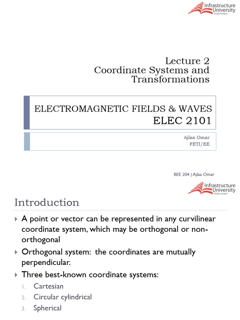 Coordinate Systems in Electromagnetics | PDF | Coordinate System ...