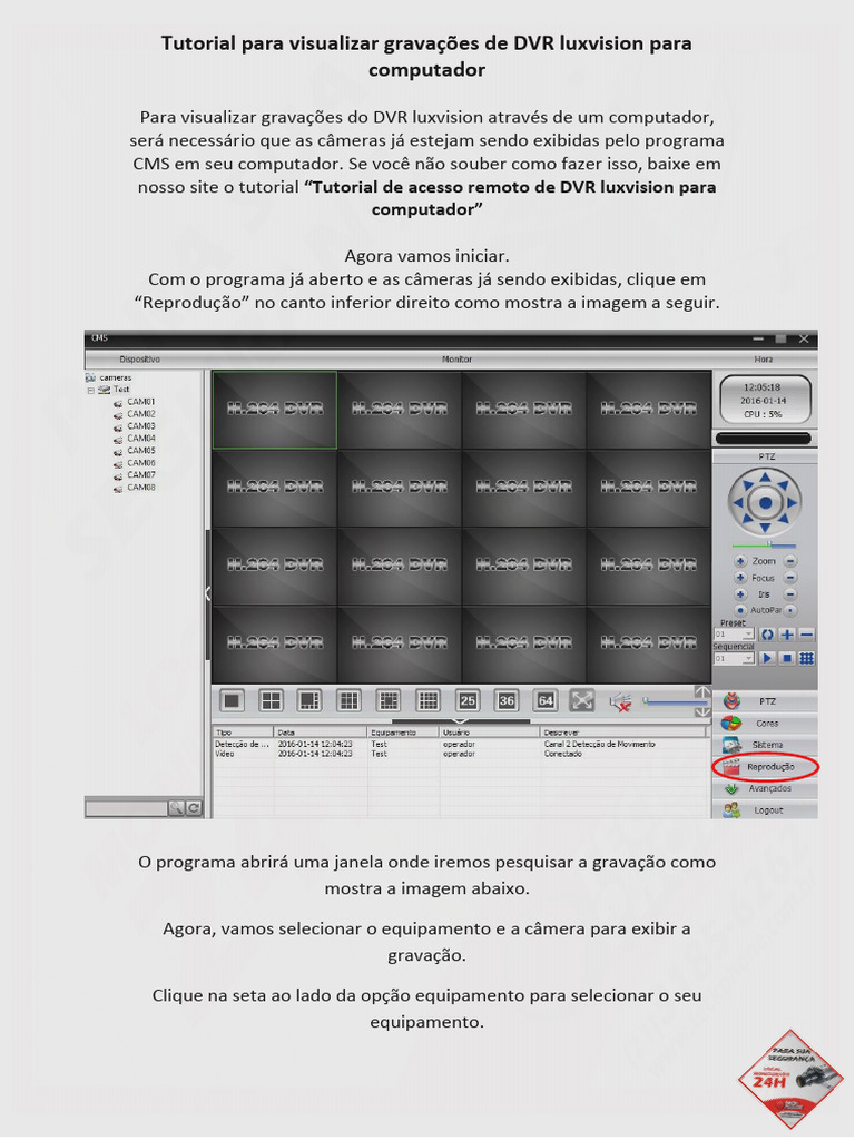 Visualizando Gravações no DVR Luxvision | PDF | Janela (informática ...