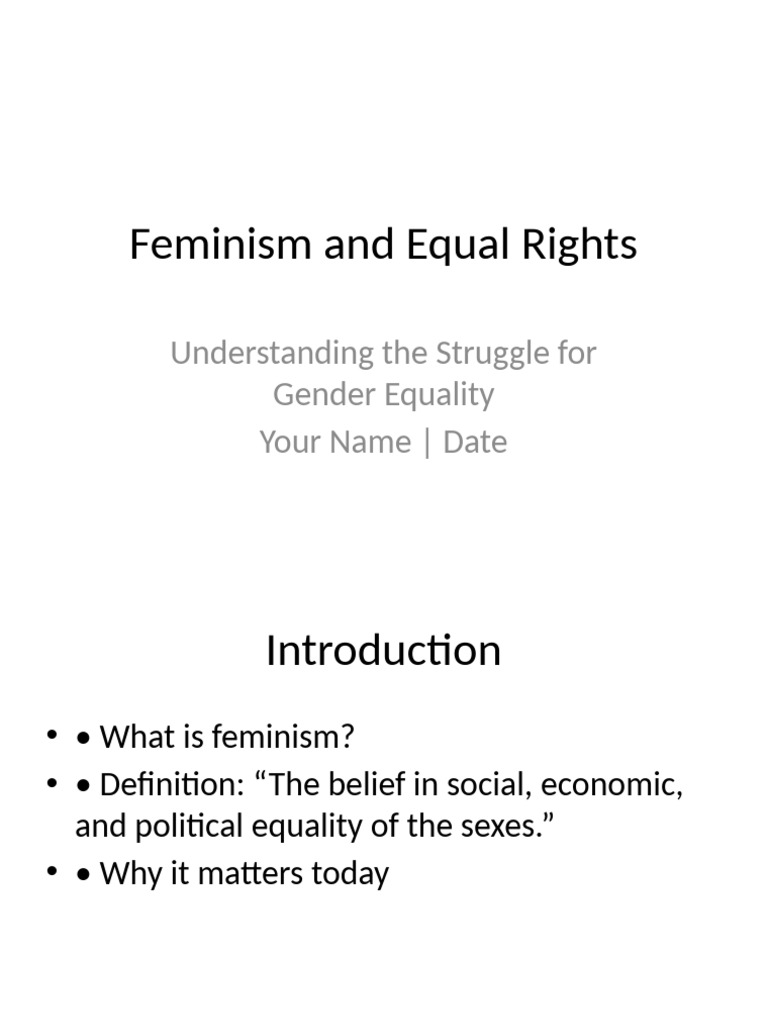 Presentation On Feminsm and Equal Rights | PDF
