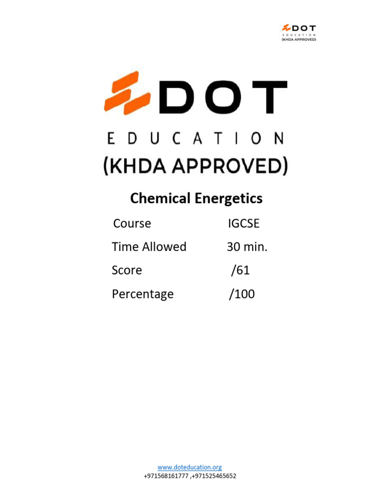 Chemical Energetics | PDF