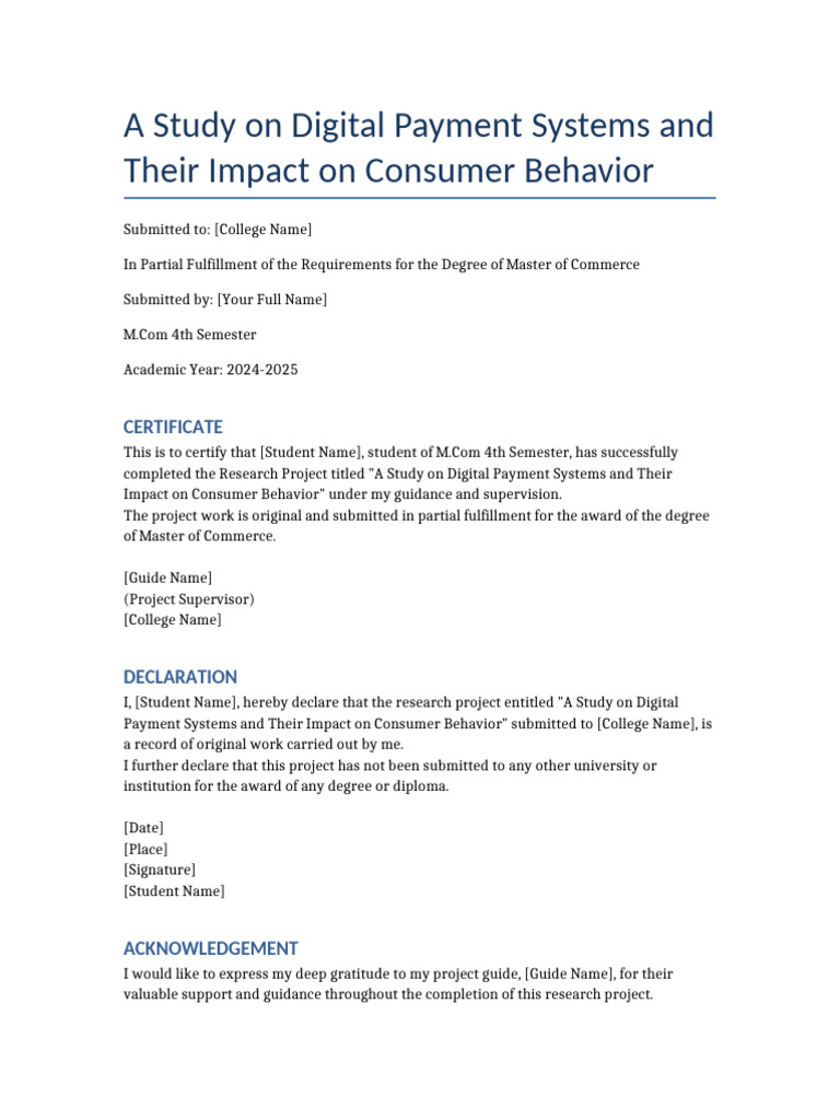 Impact of Digital Payments on Consumers | PDF | Consumer Behaviour ...