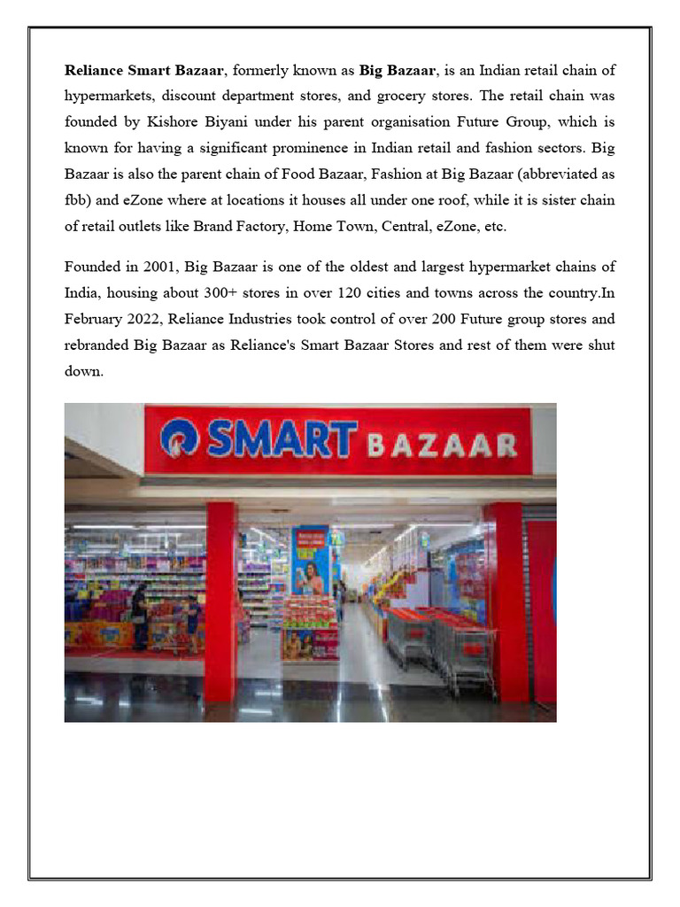 Reliance Smart Bazaar: India's Retail Revolution | PDF | Honda ...