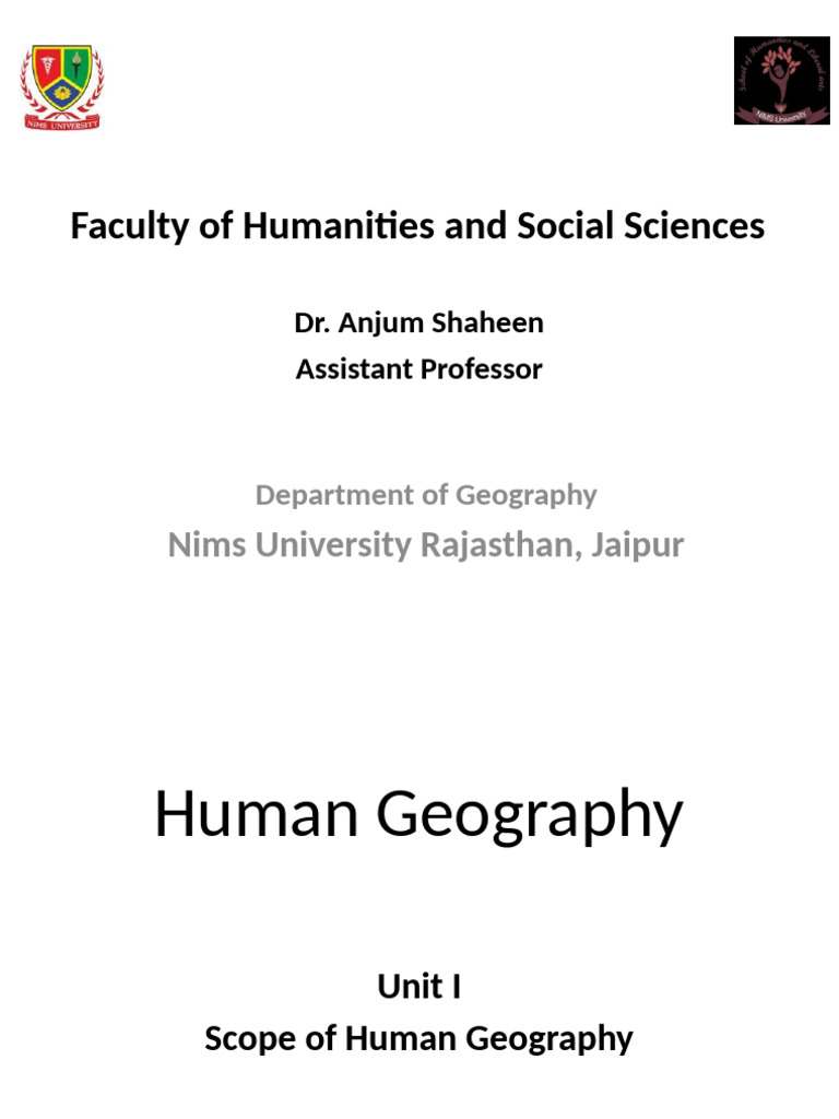 Understanding Human Geography Scope | PDF | Geography | Social Sciences