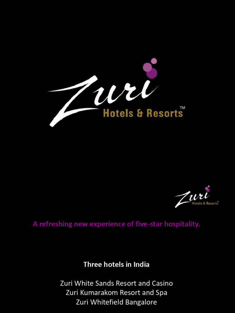 Zuri Hotels & Resorts Overview in India | PDF | Hotel | Restaurants