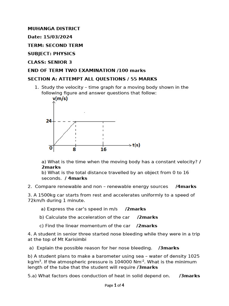 S3 Physics Questionnaire | PDF | Inductor | Heat