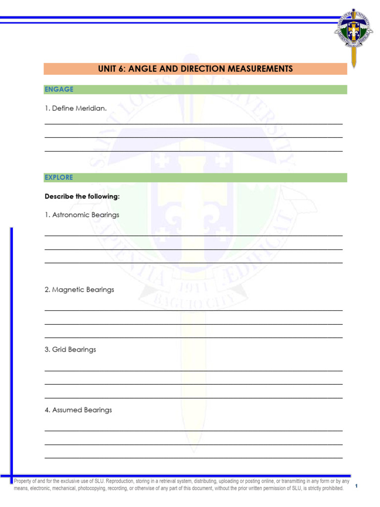 LECTURE 6 Angles and Directions | PDF | Angle | Compass