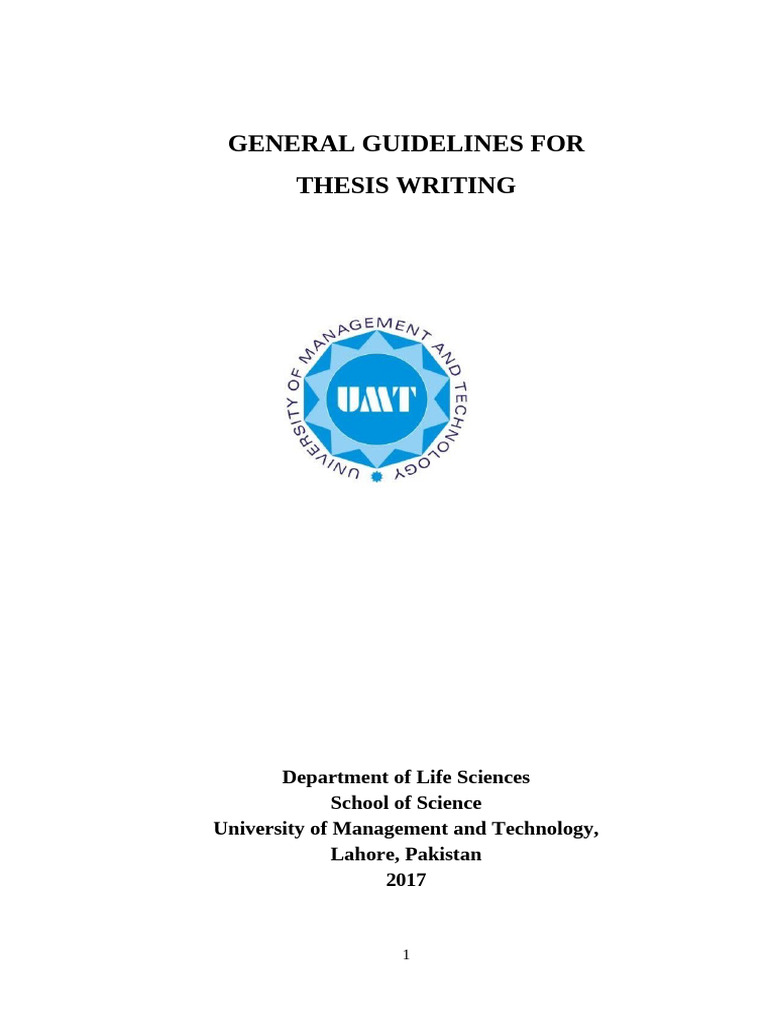 Guidelines For Thesis Writing Pdf