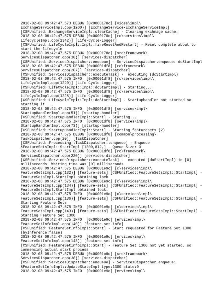 Exchange Service Cache Clearing Logs | PDF | Software | Computer Science