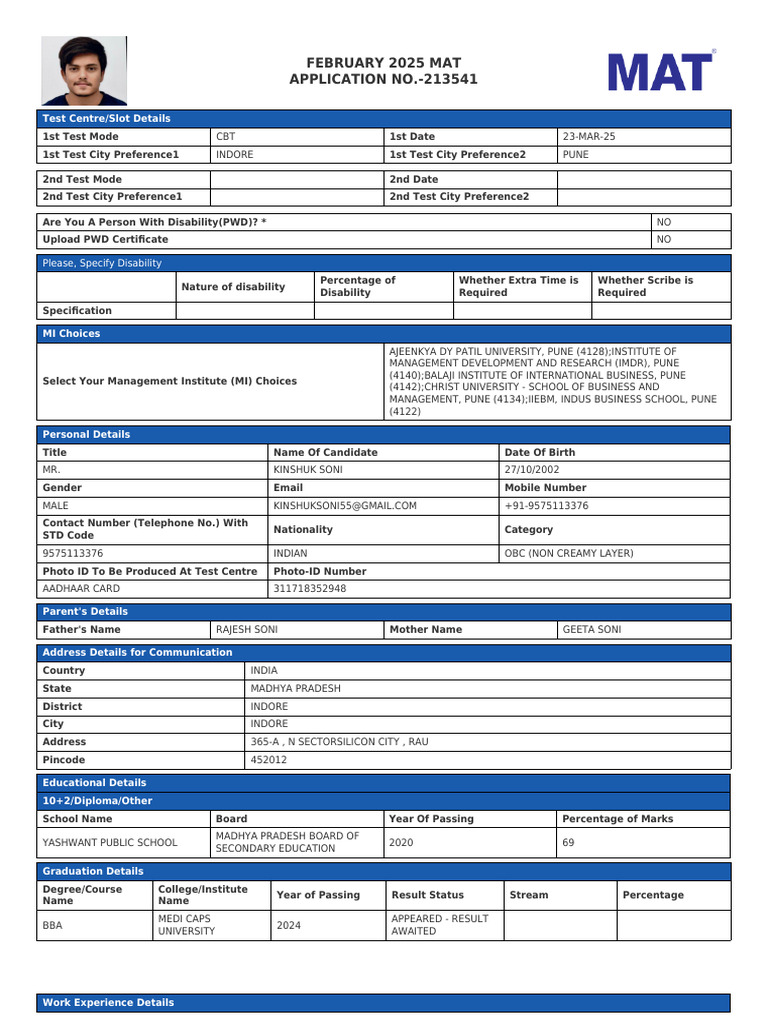Application Form 213541 | PDF
