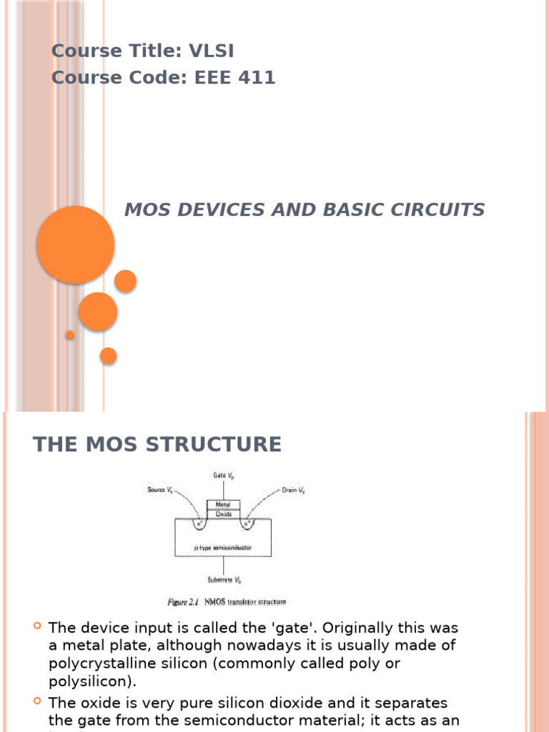 MOS Devices and Circuits Overview | PDF | Mosfet | Field Effect Transistor