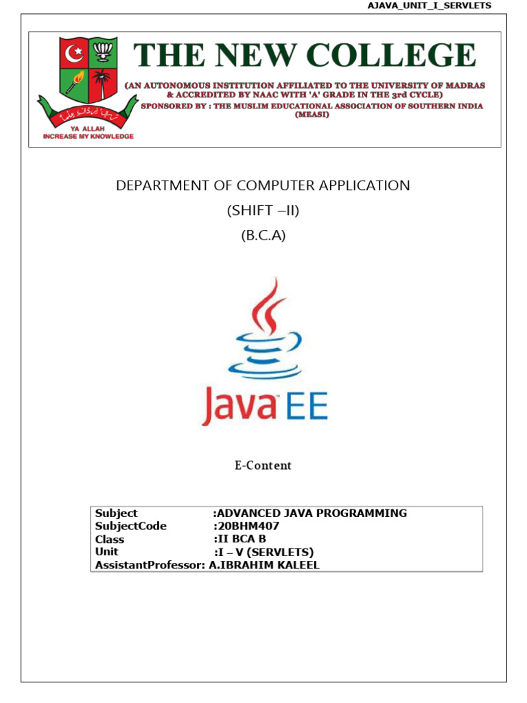 Advanced Java Servlets Overview | PDF | Databases | World Wide Web