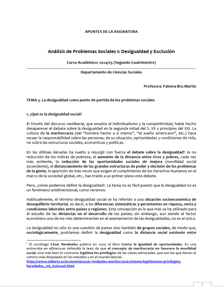 Desigualdad Social: Análisis y Dimensiones | PDF | Desigualdad social ...