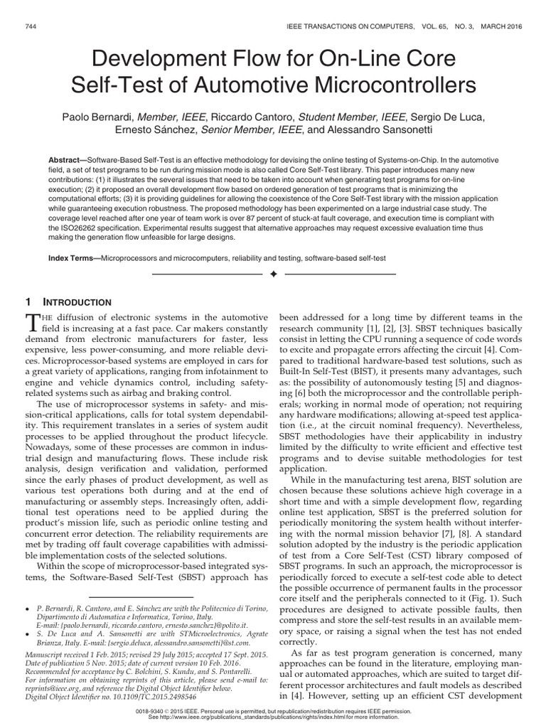 Core Self-Test for 32-bit MCUs | PDF | Central Processing Unit | Computing