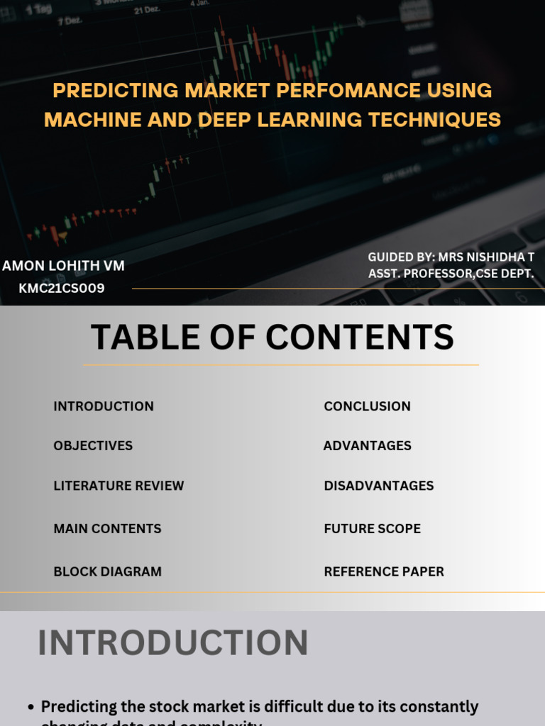 Predicting Market Perfomance Using Machine and Deep Learning Techniques ...