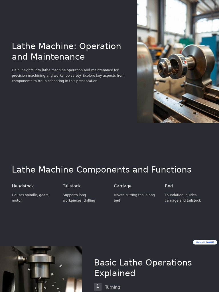 Lathe Machine Operation & Maintenance Guide | PDF