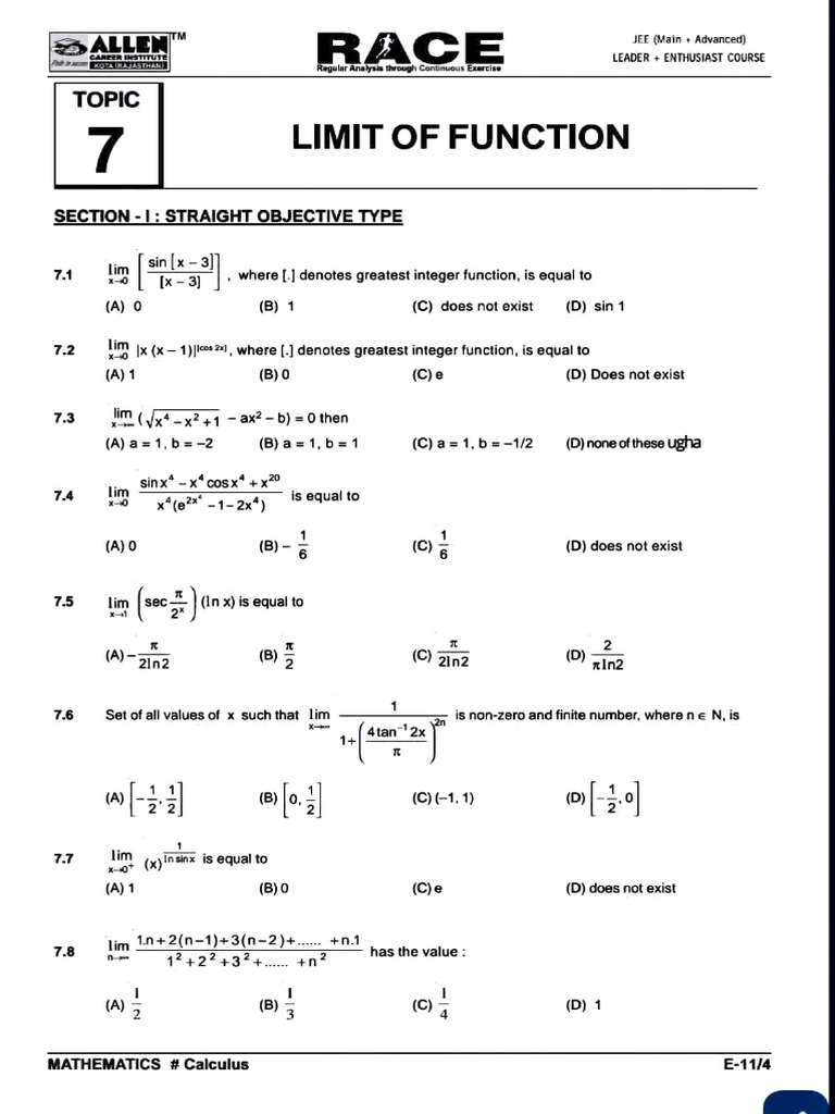 Limits 2 | PDF | Function (Mathematics) | Circle